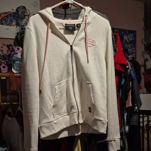 Harley-Davidson Off-White Hoodie with Pink Accents